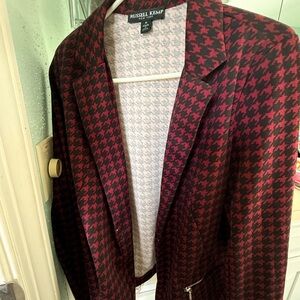 Russell Kemp Red and Black Houndstooth Blazer